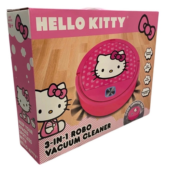 Brand New Sanrio Hello Kitty Pink Robo 3 In 1 Robot Sweeper/Vacuum Cleaner/ Mop - Picture 2 of 2